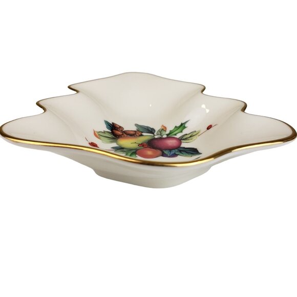 Lenox Tree Shaped Holiday Tartan 5" Christmas Candy Dish Like New - Picture 6 of 10